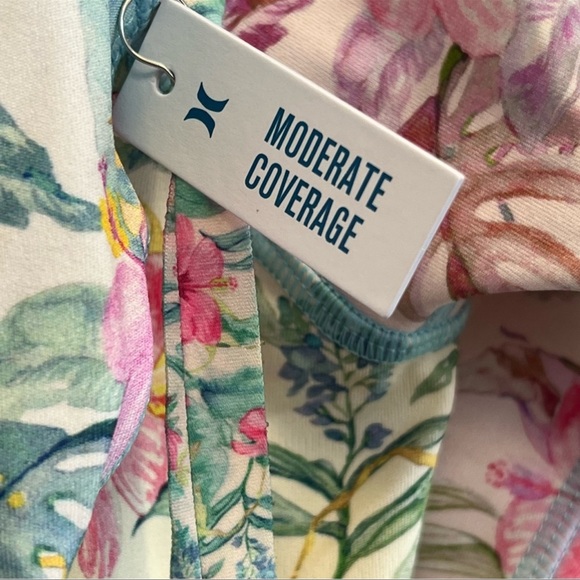 Hurley x LoveShackFancy Max Hawaiian Hibiscus Long Sleeve One piece Bodysuit - Picture 15 of 16